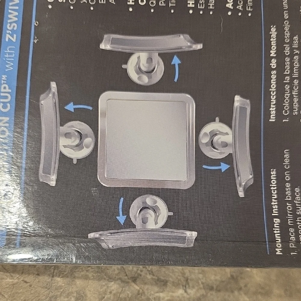 (J21) Zadro Wall Mount Mirror with Suction Cup